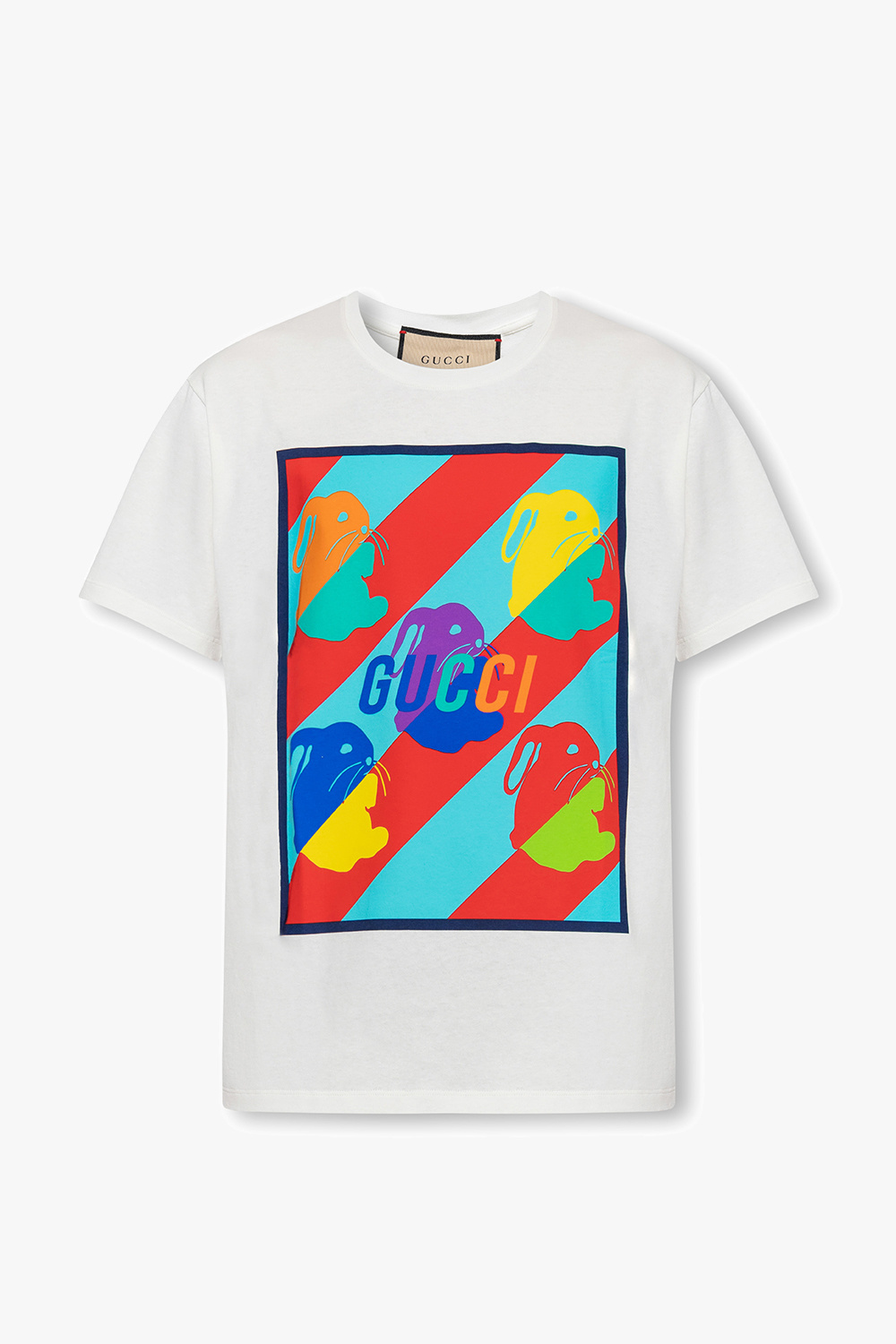 White Printed T - shirt Gucci - GenesinlifeShops Germany - Oval 